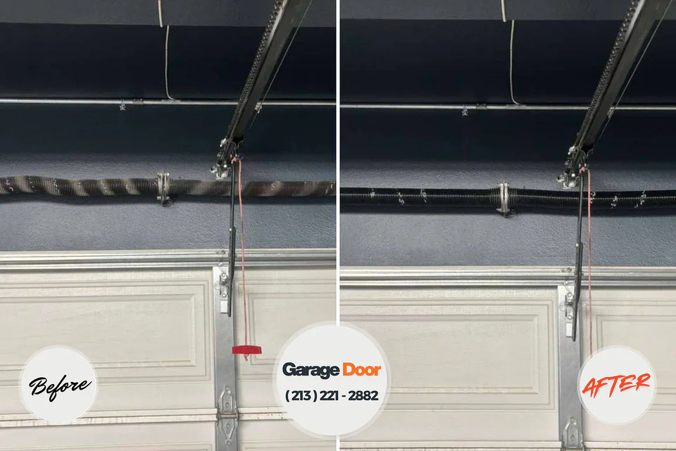 Before and after: garage door repair Plains, KS